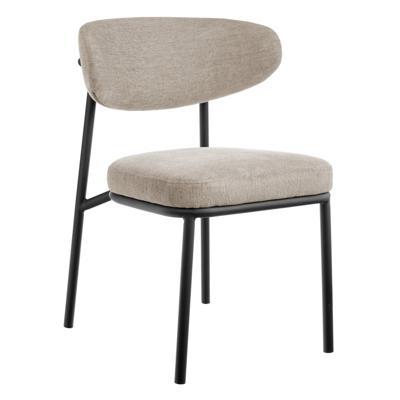 Стул Bradexhome Стул Lucas 2 латте шенилл с чёрными ножками арт. FR 1018