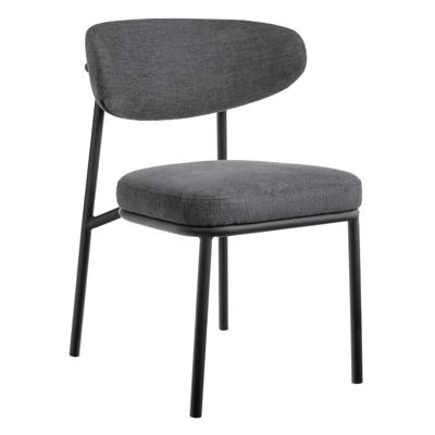 Стул Bradexhome Стул Lucas 2 серый шенилл с чёрными ножками арт. FR 1019