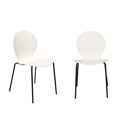 Стул Bradexhome Комплект из 2-х стульев Wave белый с черными ножками арт. FR 1064P