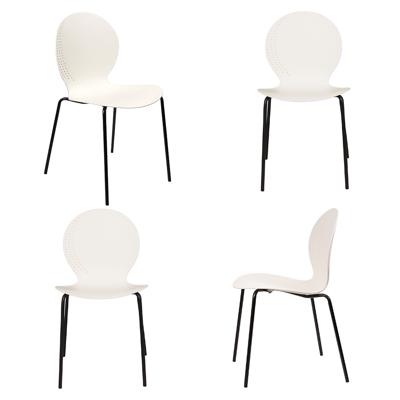 Стул Bradexhome Комплект из 4-х стульев Wave белый с черными ножками арт. FR 1064K