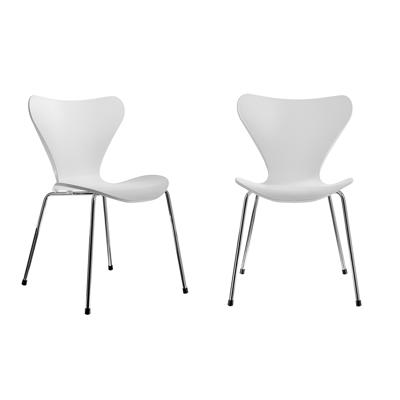 Стул Bradexhome Комплект из 2-х стульев Seven Style белый с хромированными ножками арт. FR 0424P
