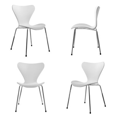 Стул Bradexhome Комплект из 4-х стульев Seven Style белый с хромированными ножками арт. FR 0424K