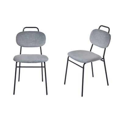 Стул Bradexhome Комплект из 2-ух стульев MOLLY разборный черный каркас серое сиденье арт. FR 1067P