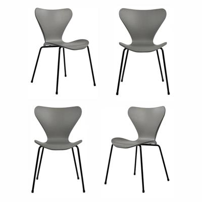 Стул Bradexhome Комплект из 4-х стульев Seven Style серый с чёрными ножками арт. FR 0422K
