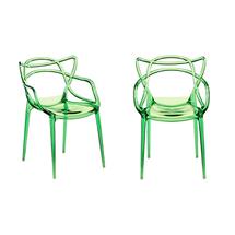 Стул Bradexhome Комплект из 2-х стульев Masters прозрачный зелёный арт. FR 0865П