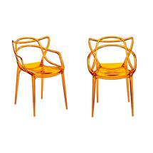 Стул Bradexhome Комплект из 2-х стульев Masters прозрачный оранжевый арт. FR 0866П