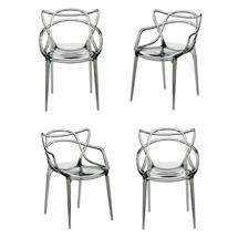 Стул Bradexhome Комплект из 4-х стульев Masters прозрачный серый арт. FR 0705К
