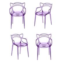 Стул Bradexhome Комплект из 4-х стульев Masters прозрачный сиреневый арт. FR 0867К