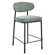 Стул Bradexhome Стул полубарный Lucas 2 шалфей шенилл с чёрными ножками арт. FR 1025