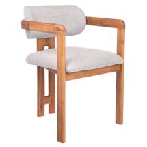 Стул Bradexhome Стул Rich рогожка бежево-голубая с ножками цвета орех арт. RF 0859