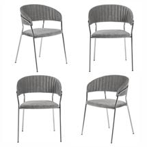 Стул Bradexhome Комплект из 4-х стульев Turin серый вельвет с хромированными ножками арт. FR 0860K