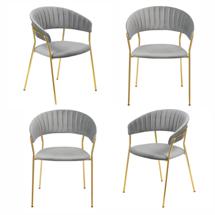 Стул Bradexhome Комплект из 4-х стульев Turin серый, золотые ножки арт. FR 0910K