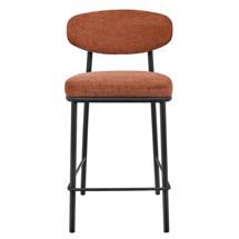 Стул Bradexhome Стул полубарный Lucas 2 терракотовый шенилл с чёрными ножками арт. FR 1024