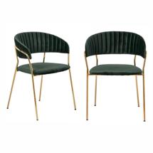 Стул Bradexhome Комплект из 2-х стульев Turin зеленый, золотые ножки арт. FR 0558P