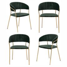 Стул Bradexhome Комплект из 4-х стульев Turin зеленый, золотые ножки арт. FR 0558K