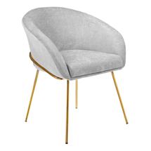 Стул Bradexhome Стул-полукресло Martin серый шенилл, золотые ножки арт. RF 0569