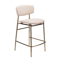 Стул Bradexhome Стул полубарный Elle кремовый с золотыми ножками арт. RF 0817