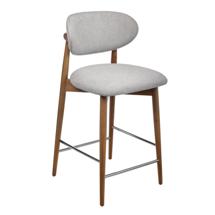 Стул Bradexhome Стул полубарный Lucas 3 серый букле ножки цвета орех арт. RF 0801
