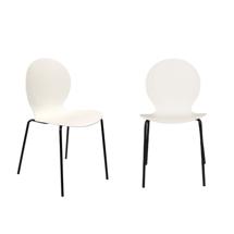 Стул Bradexhome Комплект из 2-х стульев Wave белый с черными ножками арт. FR 1064P