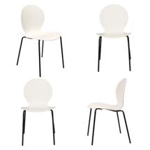 Стул Bradexhome Комплект из 4-х стульев Wave белый с черными ножками арт. FR 1064K
