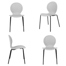 Стул Bradexhome Комплект из 4-х стульев Wave серый с черными ножками арт. FR 1065K