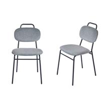 Стул Bradexhome Комплект из 2-ух стульев MOLLY разборный черный каркас серое сиденье арт. FR 1067P