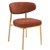 Стул Bradexhome Стул Lucas 2 терракотовый шенилл с золотыми ножками арт. FR 1102