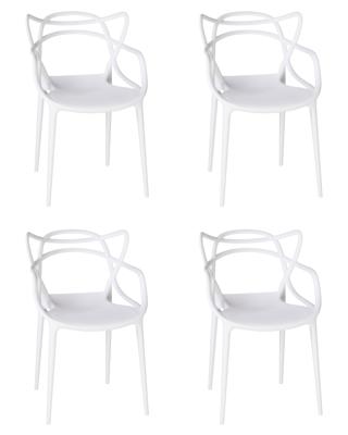 Стул DOBRIN Набор 4 шт Стул обеденный DOBRIN MASTERS, белый (W-02) арт. LMZL-PP601-N_P-W-02