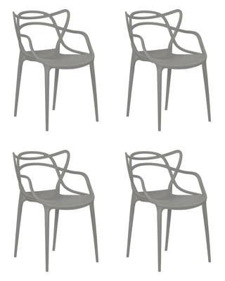 Стул DOBRIN Набор 4 шт Стул обеденный DOBRIN MASTERS, светло-серый (GR-01) арт. LMZL-PP601-N_P-GR-01