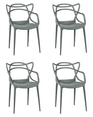 Стул DOBRIN Набор 4 шт Стул обеденный DOBRIN MASTERS, тёмно-серый (GR-04) арт. LMZL-PP601-N_P-GR-04