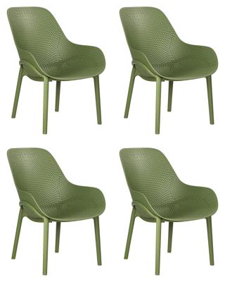 Стул DOBRIN Набор 4 шт Кресло DOBRIN LONZO, зеленый хаки (G-17) c УФ-защитой арт. LMZL-PP756-N_P_G-17