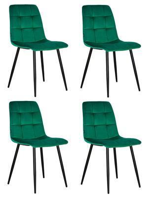 Стул DOBRIN Набор 4 шт Стул обеденный DOBRIN CHILLY, Темно-зеленый Holland 30, основание черное арт. A_005-N_B-M_V-Holland-30