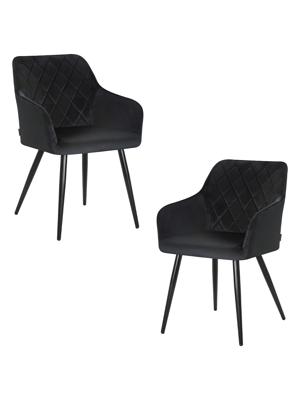 Стул DOBRIN Набор 2 шт Стул обеденный DOBRIN ROBERT, черные матовые ножки, велюр V108-77 Чёрный арт. LML-8266-N_B-M_V-V108-77