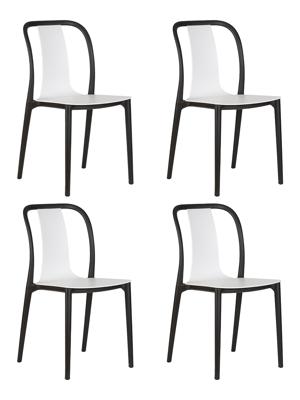 Стул DOBRIN Набор 4 шт Стул обеденный DOBRIN ADAM, черный/белый арт. LMZL-PP669-N_B-_P-W-02