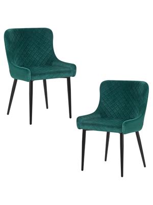 Стул DOBRIN Набор 2 шт Стул обеденный DOBRIN RICHARD, черные матовые ножки, зелёный велюр (V108-64) арт. LML-8202-N_B-M_V-V108-64