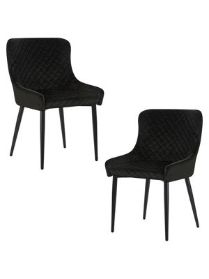 Стул DOBRIN Набор 2 шт Стул обеденный DOBRIN RICHARD, черные матовые ножки, черный велюр (V108-77) арт. LML-8202-N_B-M_V-V108-77