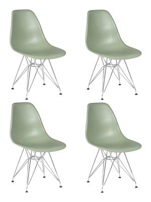 Стул DOBRIN Набор 4 шт Стул обеденный DOBRIN DSR, ножки хром, цвет мятный (NX-G-09) арт. LMZL-PP638A-N_CH-M_P-NX-G-09