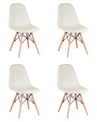 Стул DOBRIN Набор 4 шт Стул обеденный DOBRIN BENNET, ножки светлый бук, кремовый арт. LMZL-301-N_LB-MTR_EL-cream