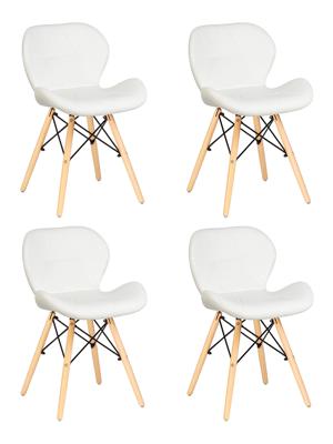 Стул DOBRIN Набор 4 шт Стул обеденный DOBRIN BUTTERFLY, ножки светлый бук, цвет сиденья белый арт. LMZL-302-N_LB-MTR_EL-white