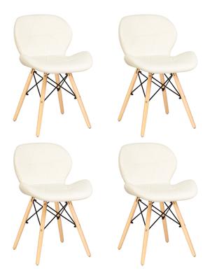 Стул DOBRIN Набор 4 шт Стул обеденный DOBRIN BUTTERFLY, ножки светлый бук, цвет сиденья кремовый арт. LMZL-302-N_LB-MTR_EL-cream