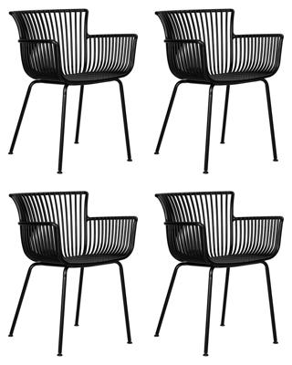 Стул DOBRIN Набор 4 шт Стул обеденный DOBRIN ROSS, черный (B-03) без подушки арт. LMZL-PP778F-N_M_B-03