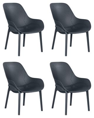 Стул DOBRIN Набор 4 шт Кресло DOBRIN LONZO, антрацит (GR-12) с УФ-защитой арт. LMZL-PP756-N_P_GR-12