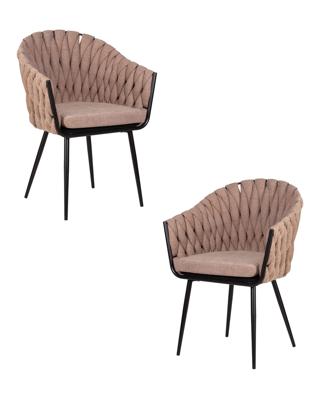 Стул DOBRIN Набор 2 шт Стул обеденный DOBRIN MATILDA, коричневая ткань (LAR 275-3) арт. LM-9691-N_B-M_TT-LAR-275-3