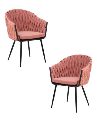 Стул DOBRIN Набор 2 шт Стул обеденный DOBRIN MATILDA, розовая ткань (LAR 275-10) арт. LM-9691-N_B-M_TT-LAR-275-10