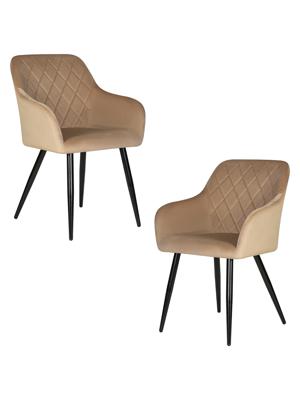 Стул DOBRIN Набор 2 шт Стул обеденный DOBRIN ROBERT, черные матовые ножки, велюр V108-104 Мокко арт. LML-8266-N_B-M_V-V108-104