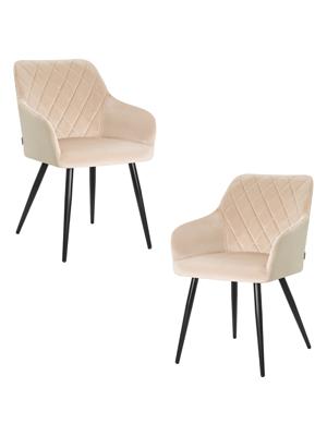 Стул DOBRIN Набор 2 шт Стул обеденный DOBRIN ROBERT, черные матовые ножки, велюр V108-98 Бежевый арт. LML-8266-N_B-M_V-V108-98