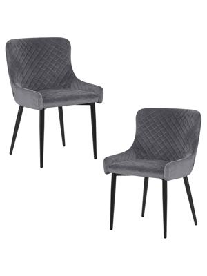 Стул DOBRIN Набор 2 шт Стул обеденный DOBRIN RICHARD, черные матовые ножки, темно-серый велюр (V108-91) арт. LML-8202-N_B-M_V-V108-91