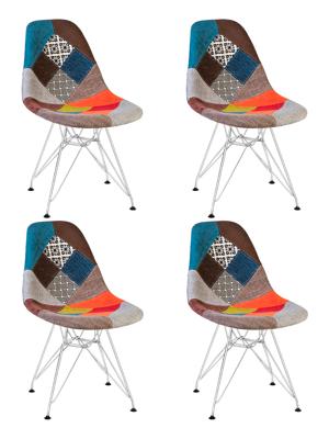 Стул DOBRIN Набор 4 шт Стул обеденный DOBRIN DSR, ножки хром, цвет мозайка арт. LMZL-PP638A-N_CH-M_C-mosaic