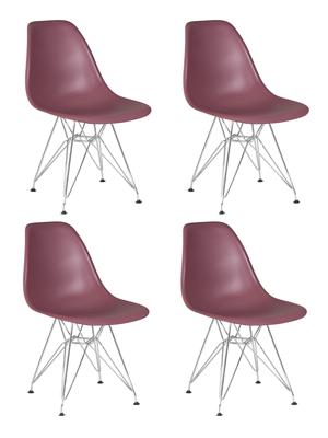 Стул DOBRIN Набор 4 шт Стул обеденный DOBRIN DSR, ножки хром, цвет пыльная роза (NX-P-11) арт. LMZL-PP638A-N_CH-M_P-NX-P-11