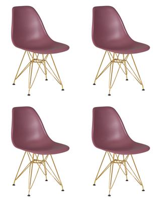 Стул DOBRIN Набор 4 шт Стул обеденный DOBRIN DSR, ножки золотые, цвет пыльная роза (NX-P-11) арт. LMZL-PP638A-N_M_P-NX-P-11